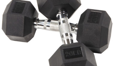 Rubber Encased Hex Dumbbells